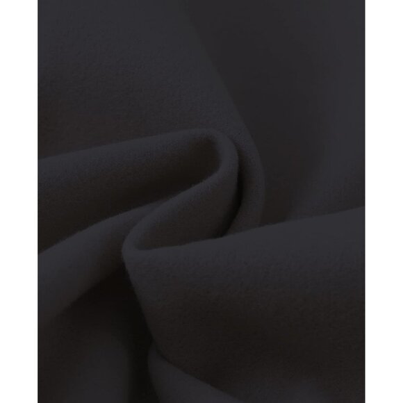 Men's Black Classic Wool Single Breasted Mid Long Trench Overcoat Jackets - Picture 6 of 7